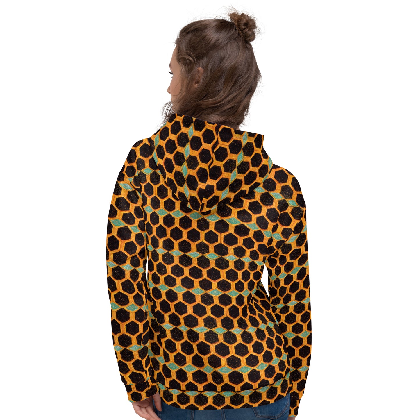 Teal and Gold Bee Bungalow Women’s Hoodie