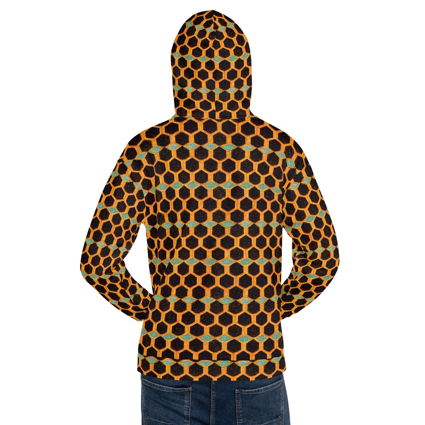 Teal and Gold Bee Bungalow Women’s Hoodie