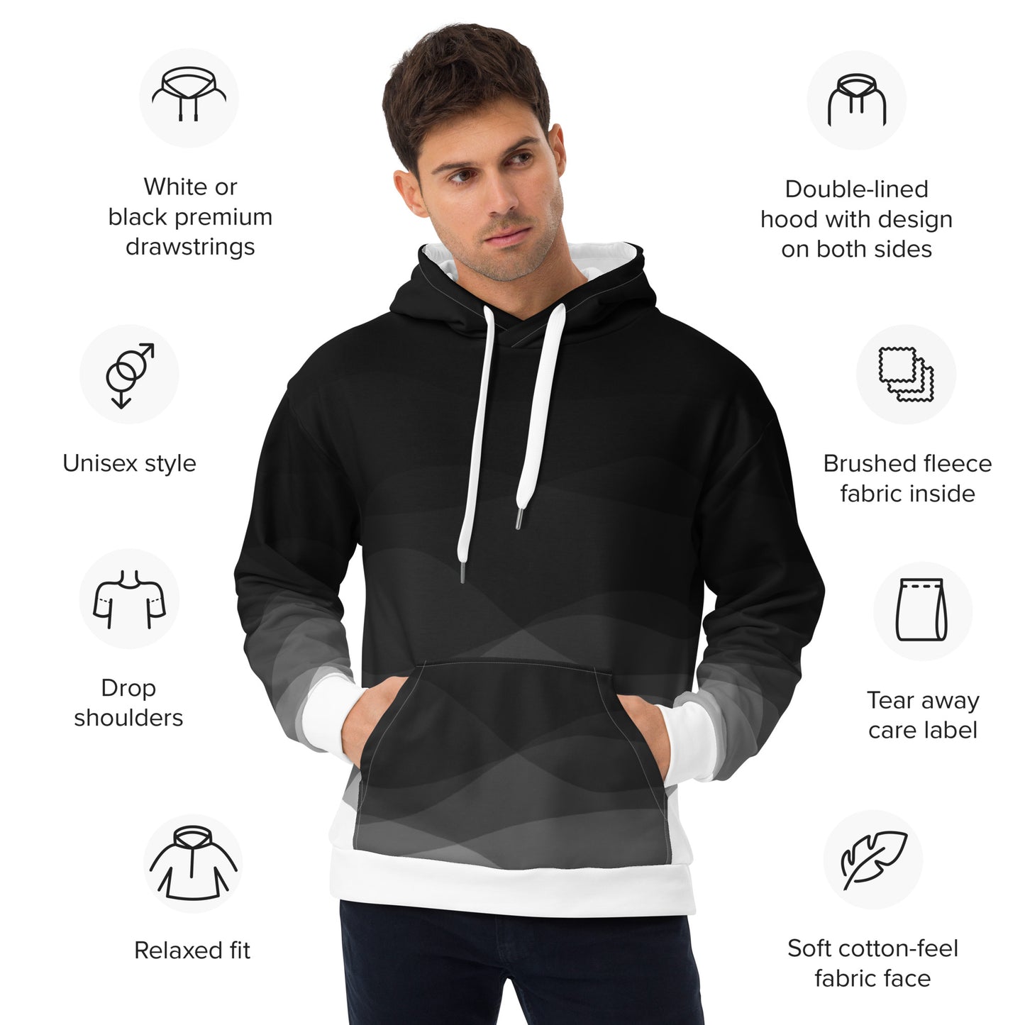 Graphite Waves Unisex Hoodie