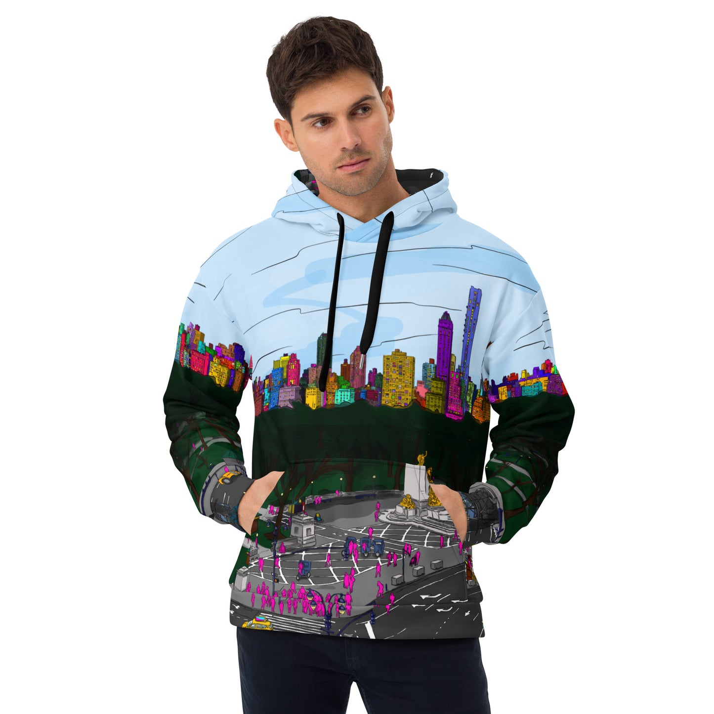 Central Park & Columbus Circle from Dizzy’s NYC Men’s Hoodie