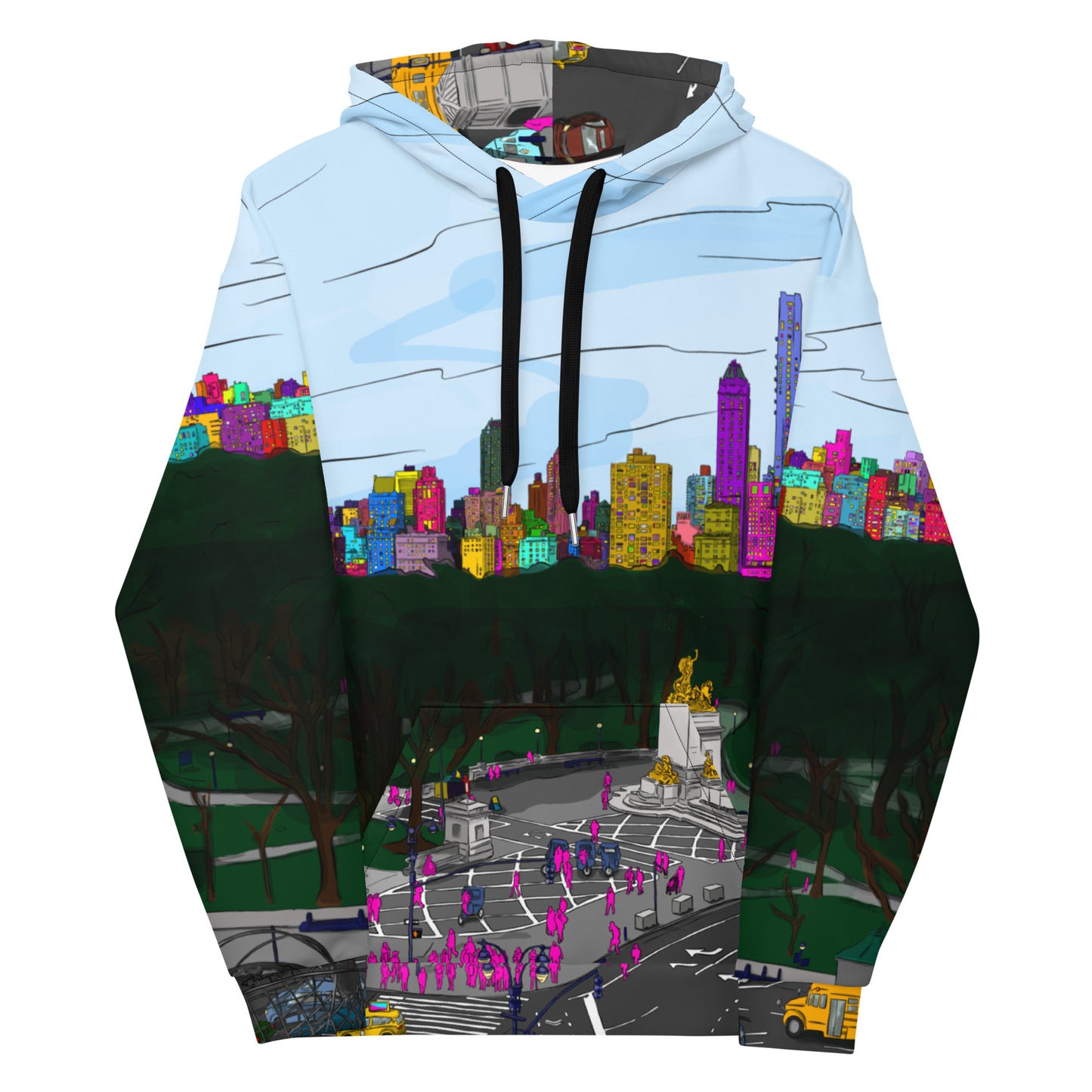 Central Park & Columbus Circle from Dizzy’s NYC Men’s Hoodie