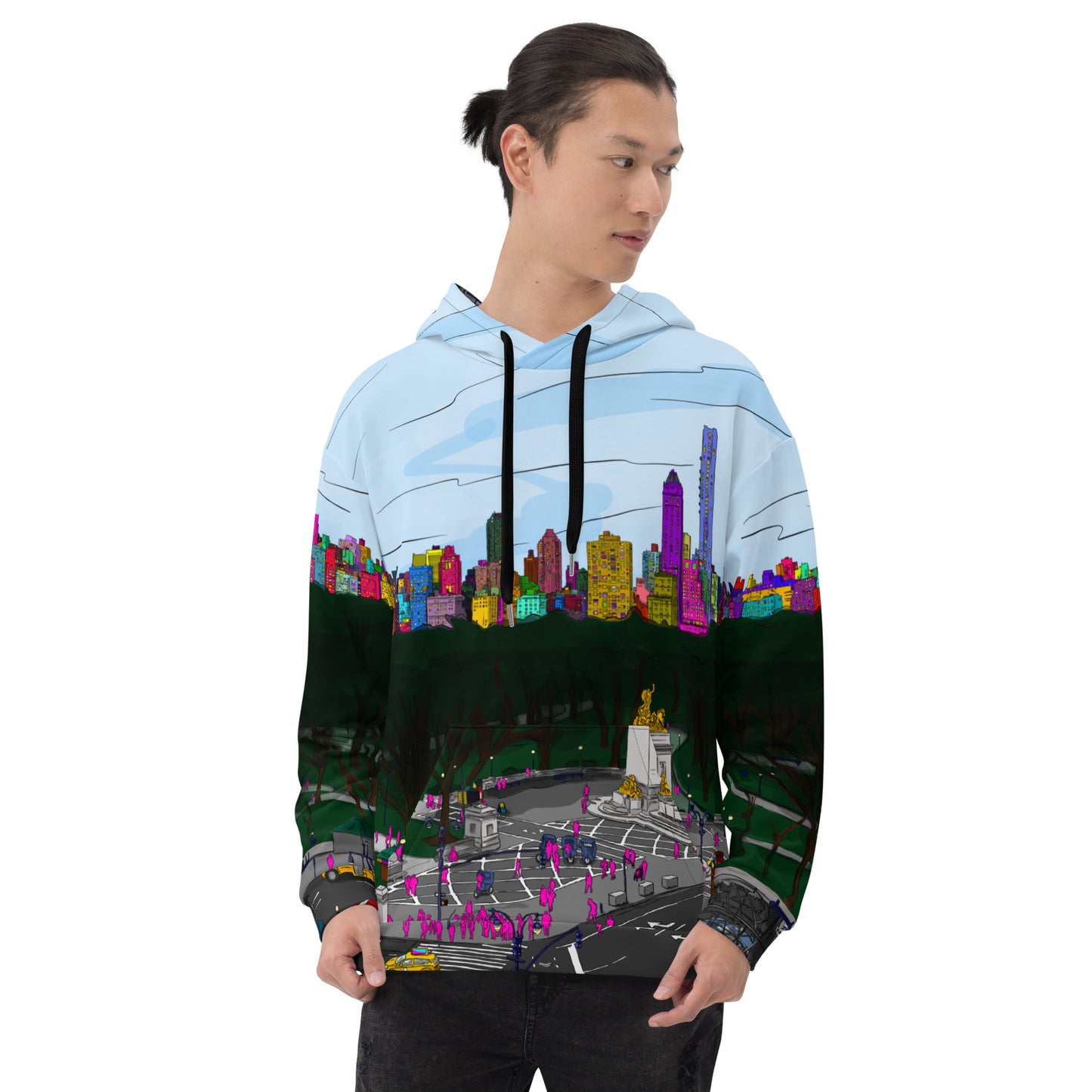 Central Park & Columbus Circle from Dizzy’s NYC Men’s Hoodie