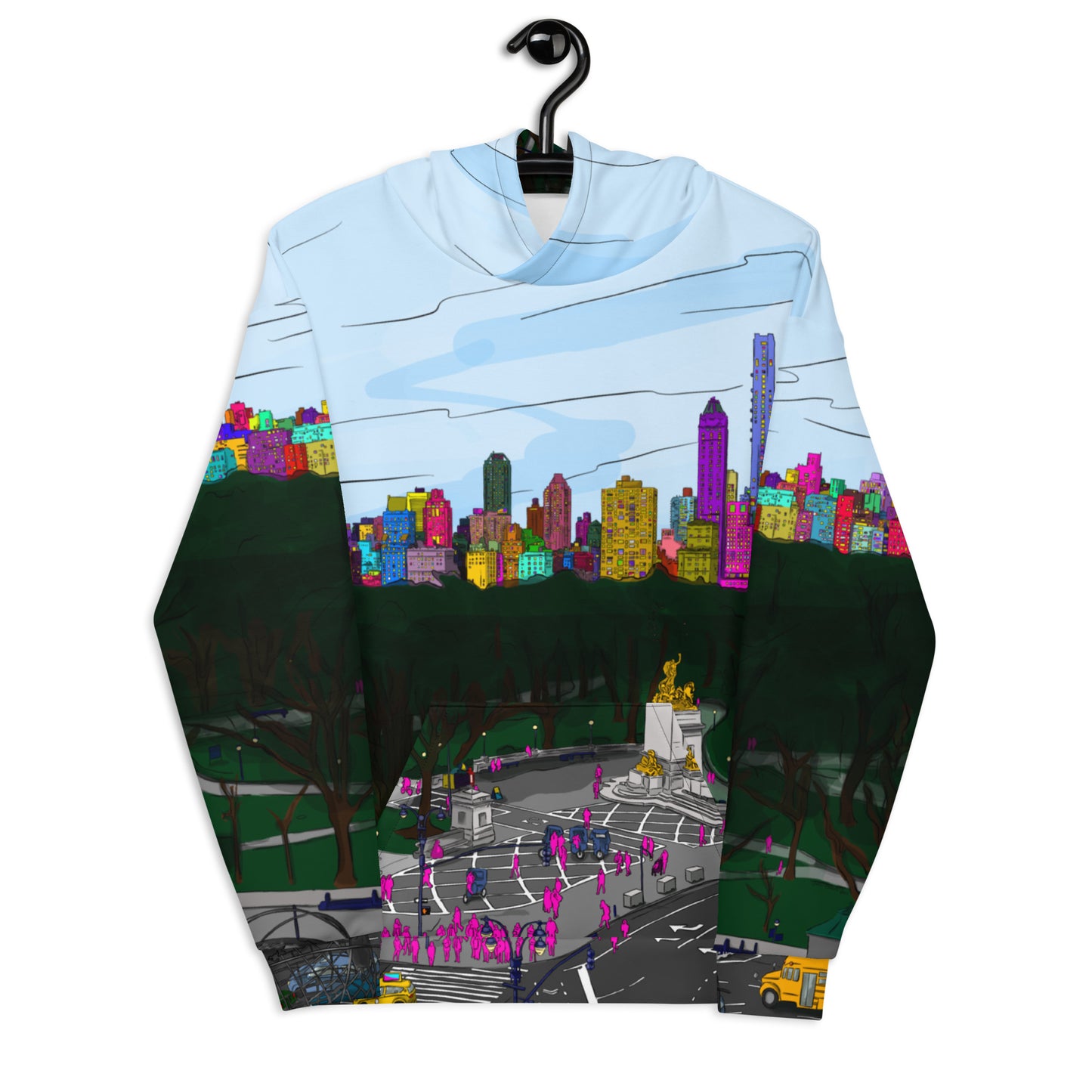 Central Park & Columbus Circle from Dizzy’s NYC Men’s Hoodie