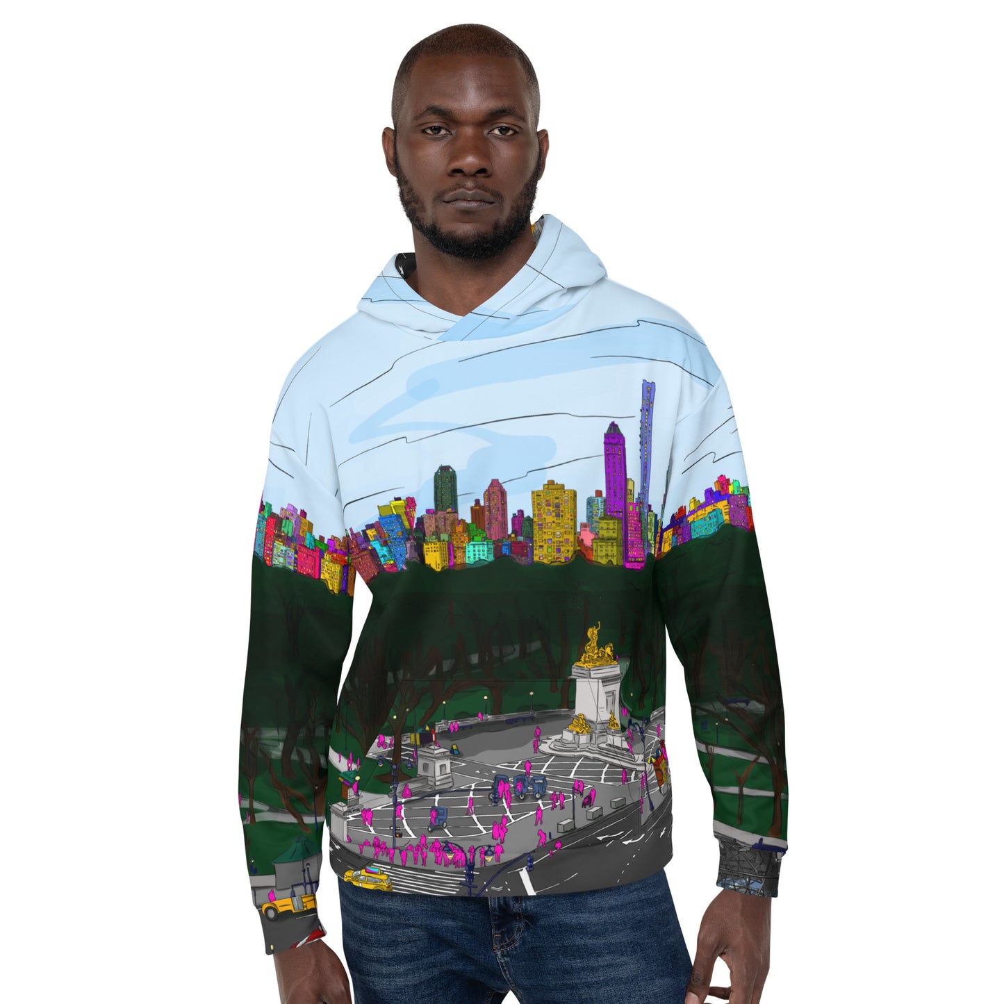 Central Park & Columbus Circle from Dizzy’s NYC Men’s Hoodie