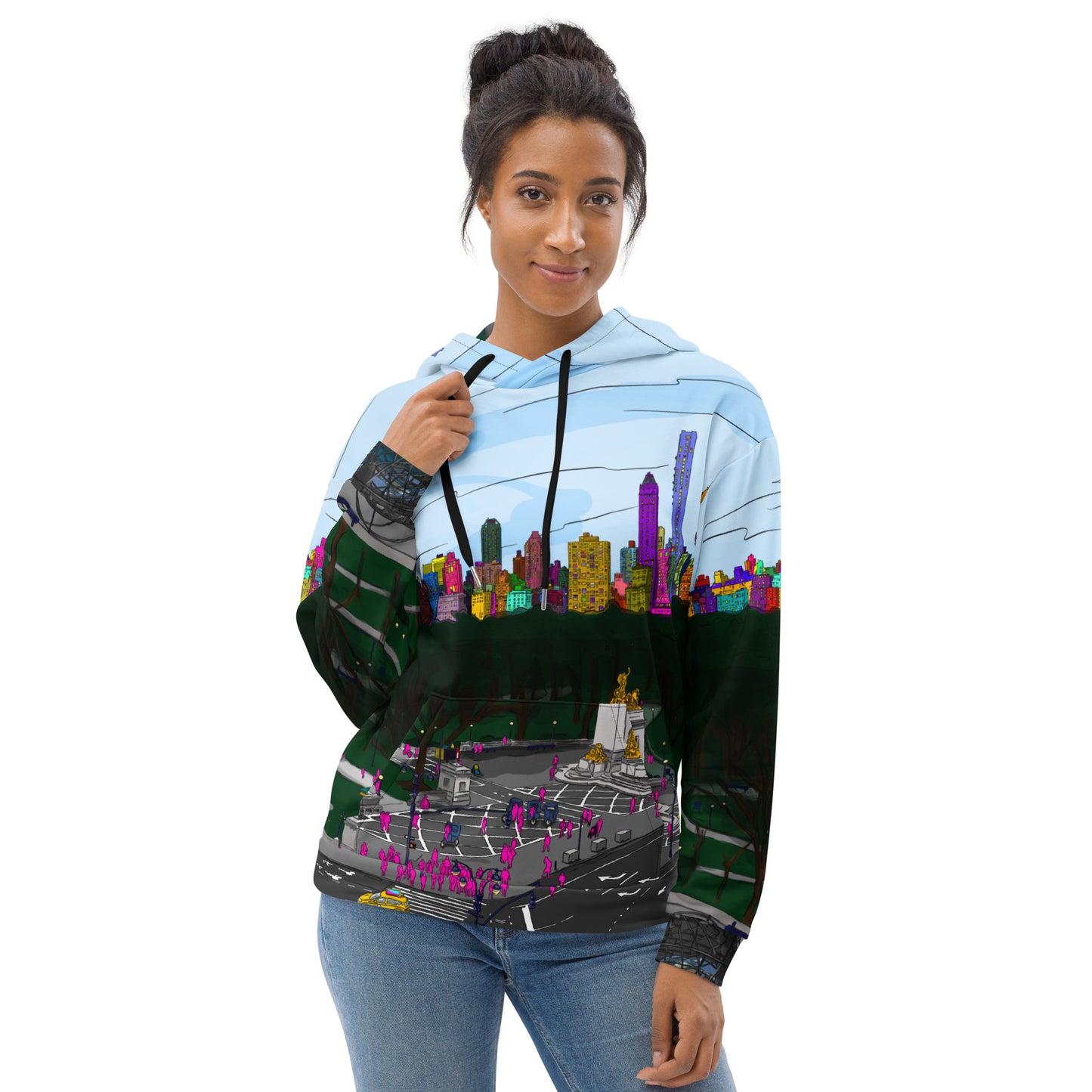 Central Park & Columbus Circle from Dizzy’s NYC Women’s Hoodie