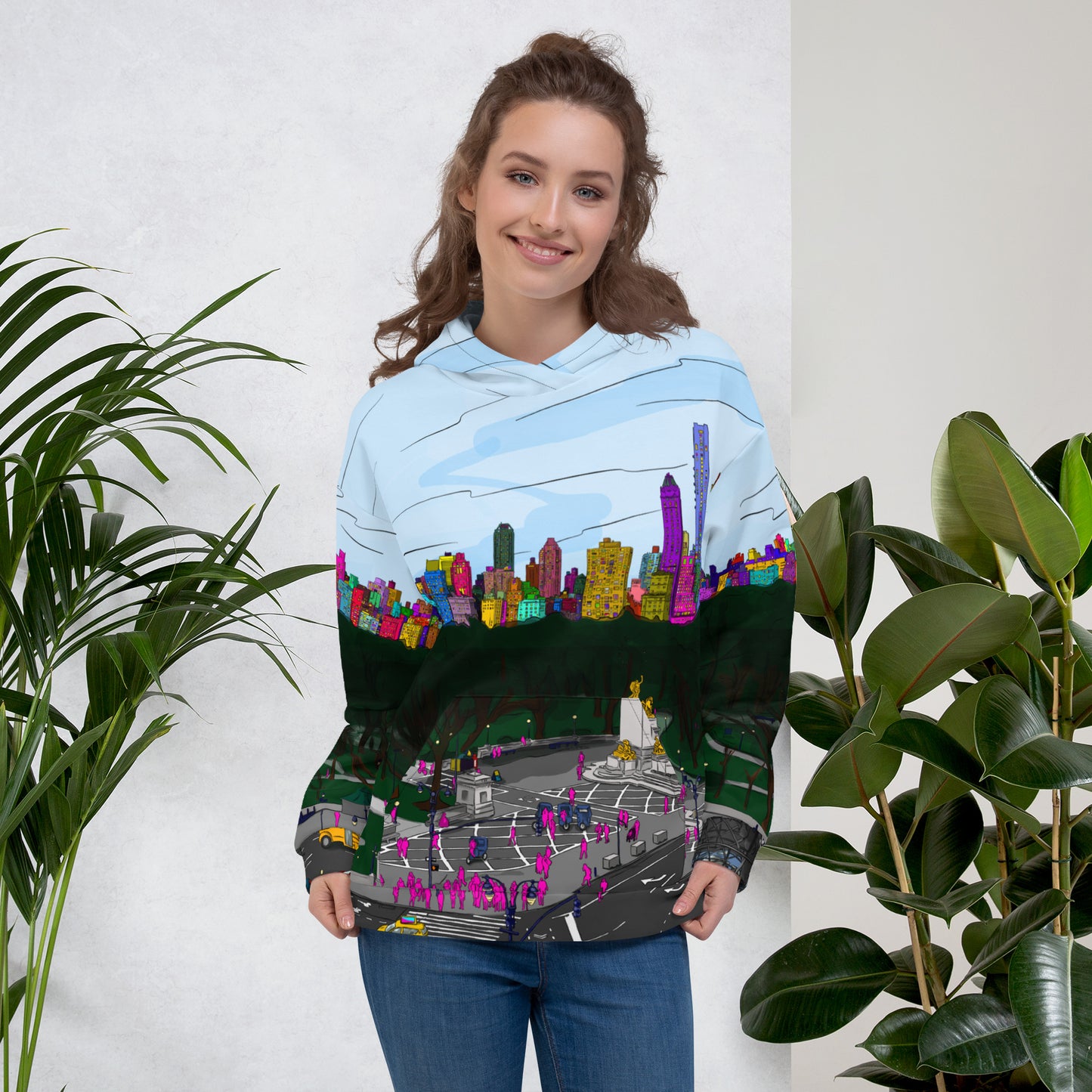 Central Park & Columbus Circle from Dizzy’s NYC Women’s Hoodie