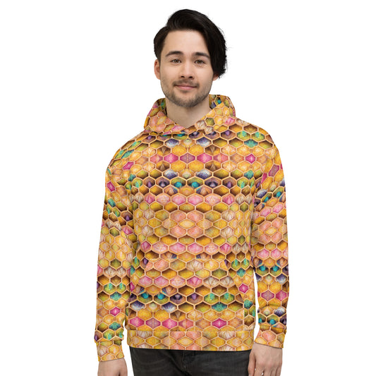 Rainbow Hive Radiance Men’s Hoodie