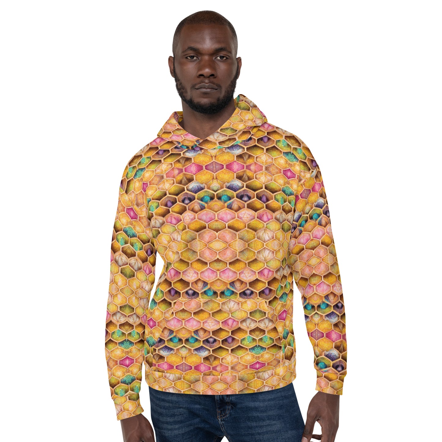 Rainbow Hive Radiance Men’s Hoodie