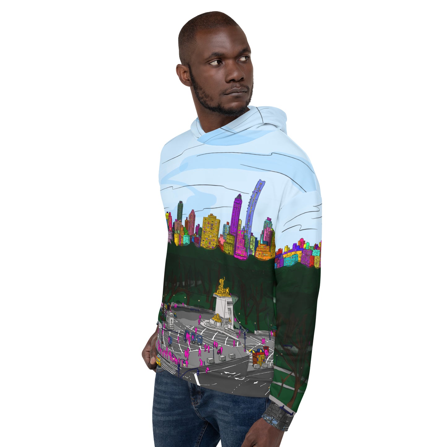 Central Park & Columbus Circle from Dizzy’s NYC Men’s Hoodie