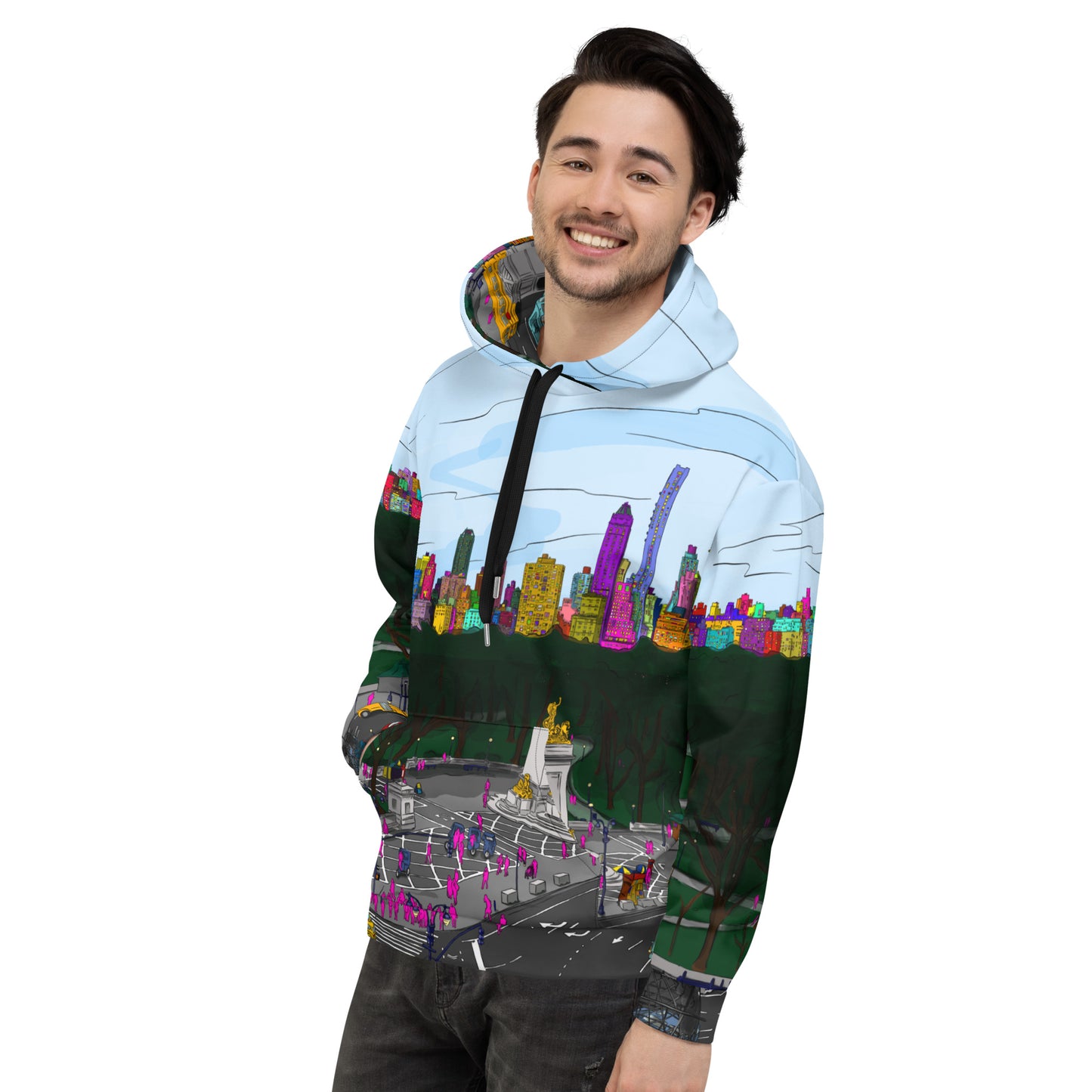 Central Park & Columbus Circle from Dizzy’s NYC Men’s Hoodie