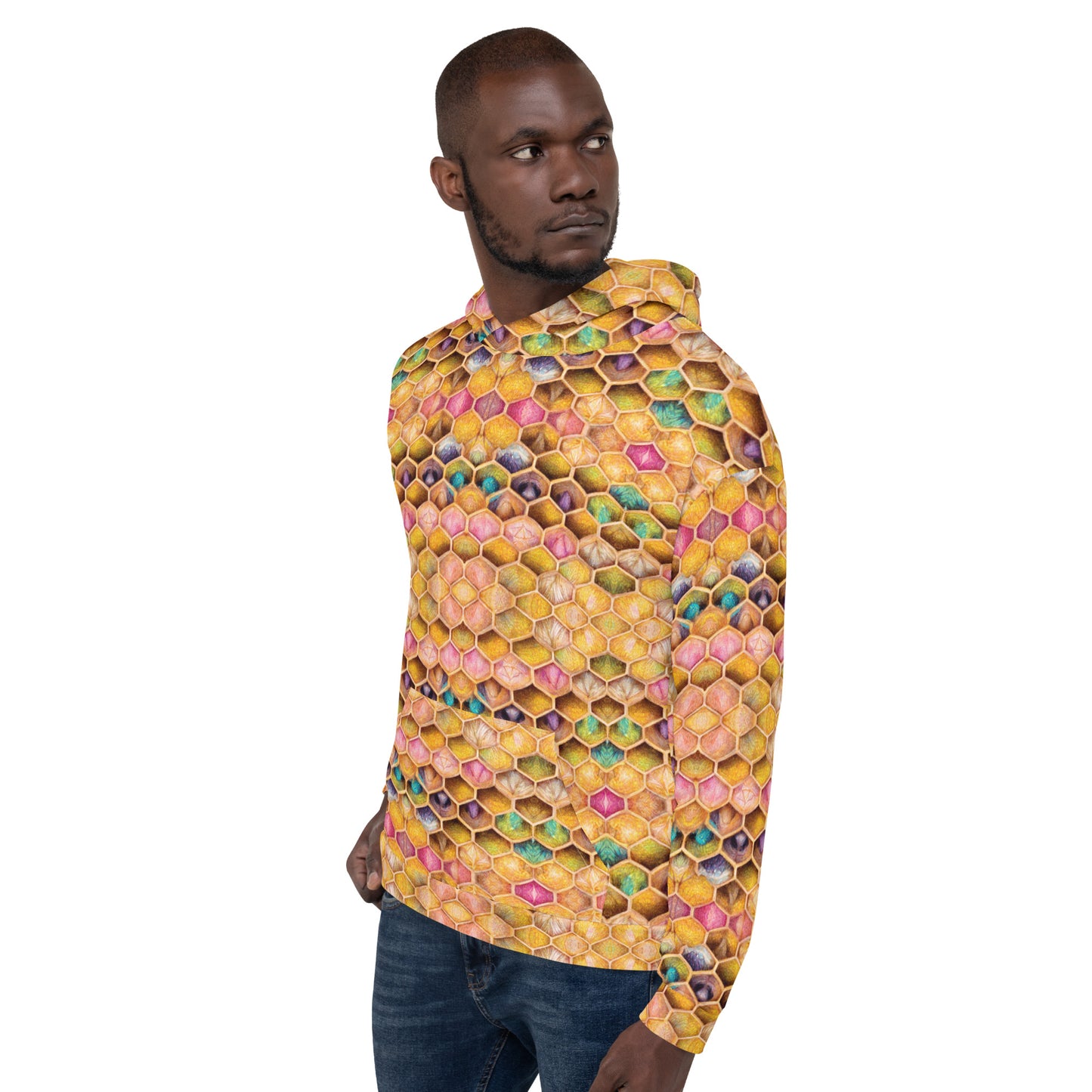 Rainbow Hive Radiance Men’s Hoodie