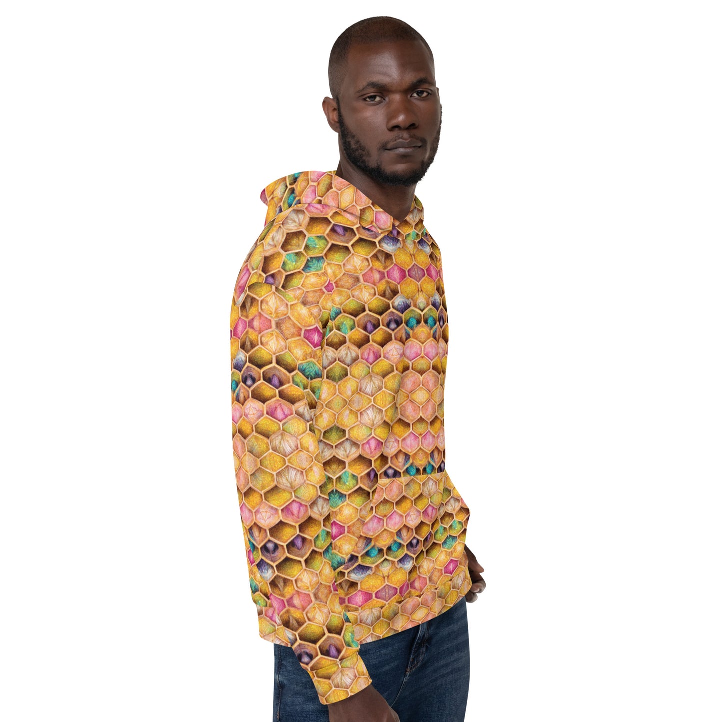 Rainbow Hive Radiance Men’s Hoodie