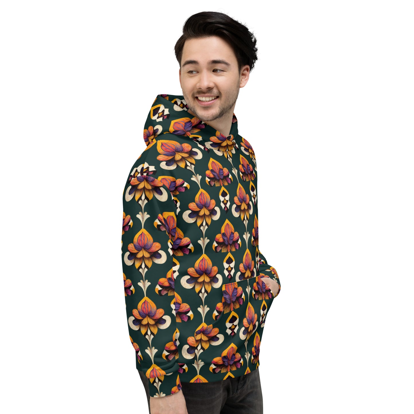 Taza’s Radiant Petals Men’s Hoodie