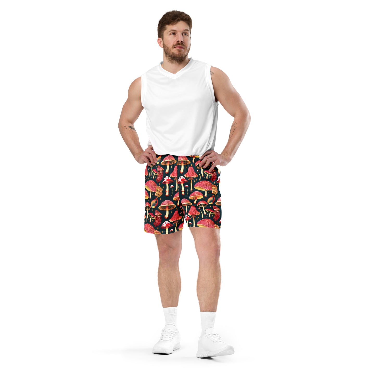 Whimsical Mushrooms Men’s mesh shorts