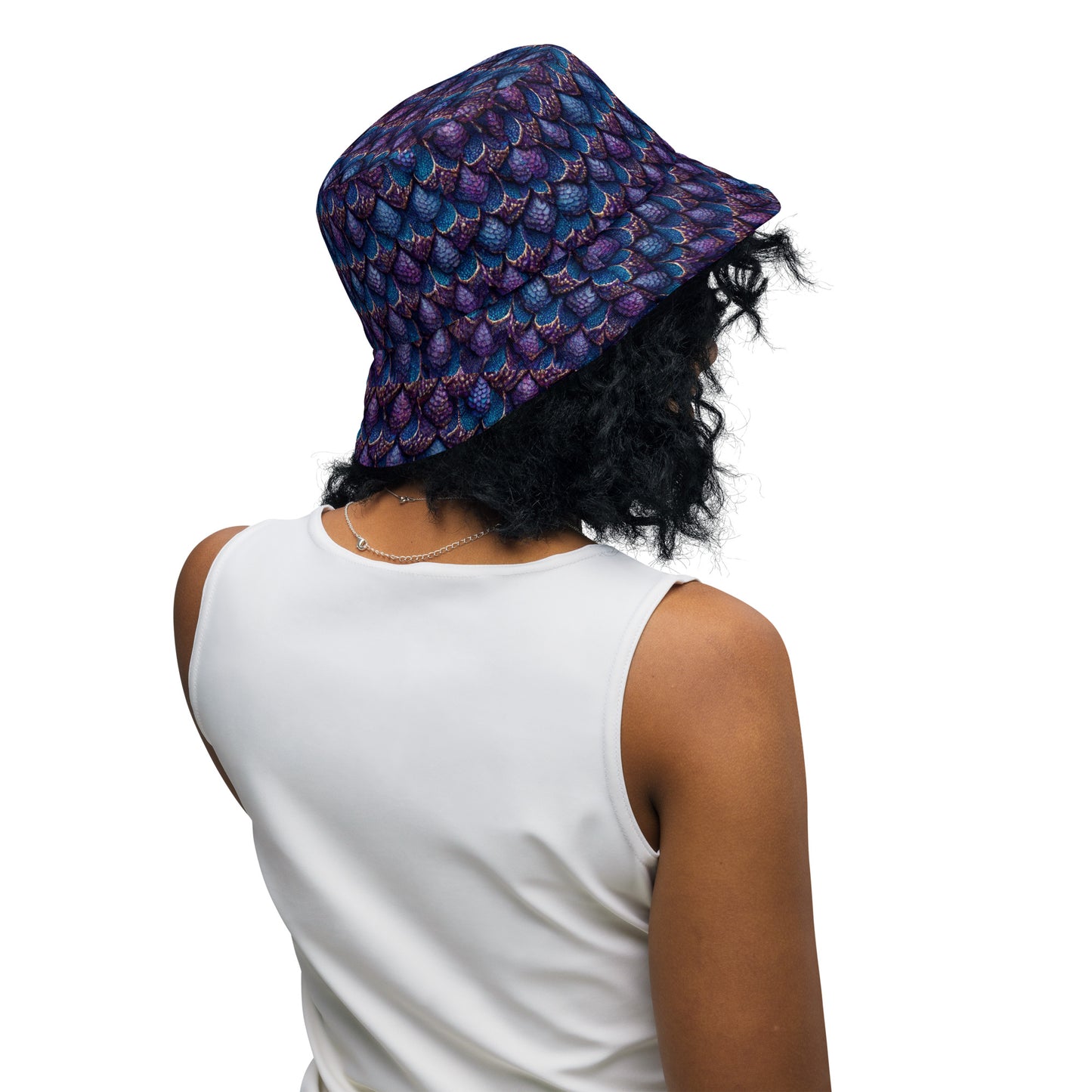 Luminosa, the Radiant Amethyst Drakon Reversible bucket hat