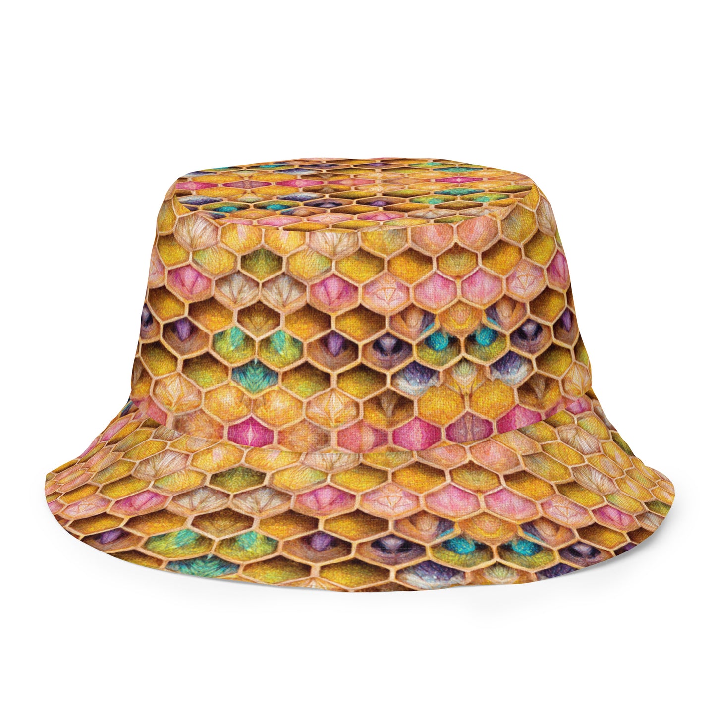 Rainbow Hive Radiance Reversible bucket hat