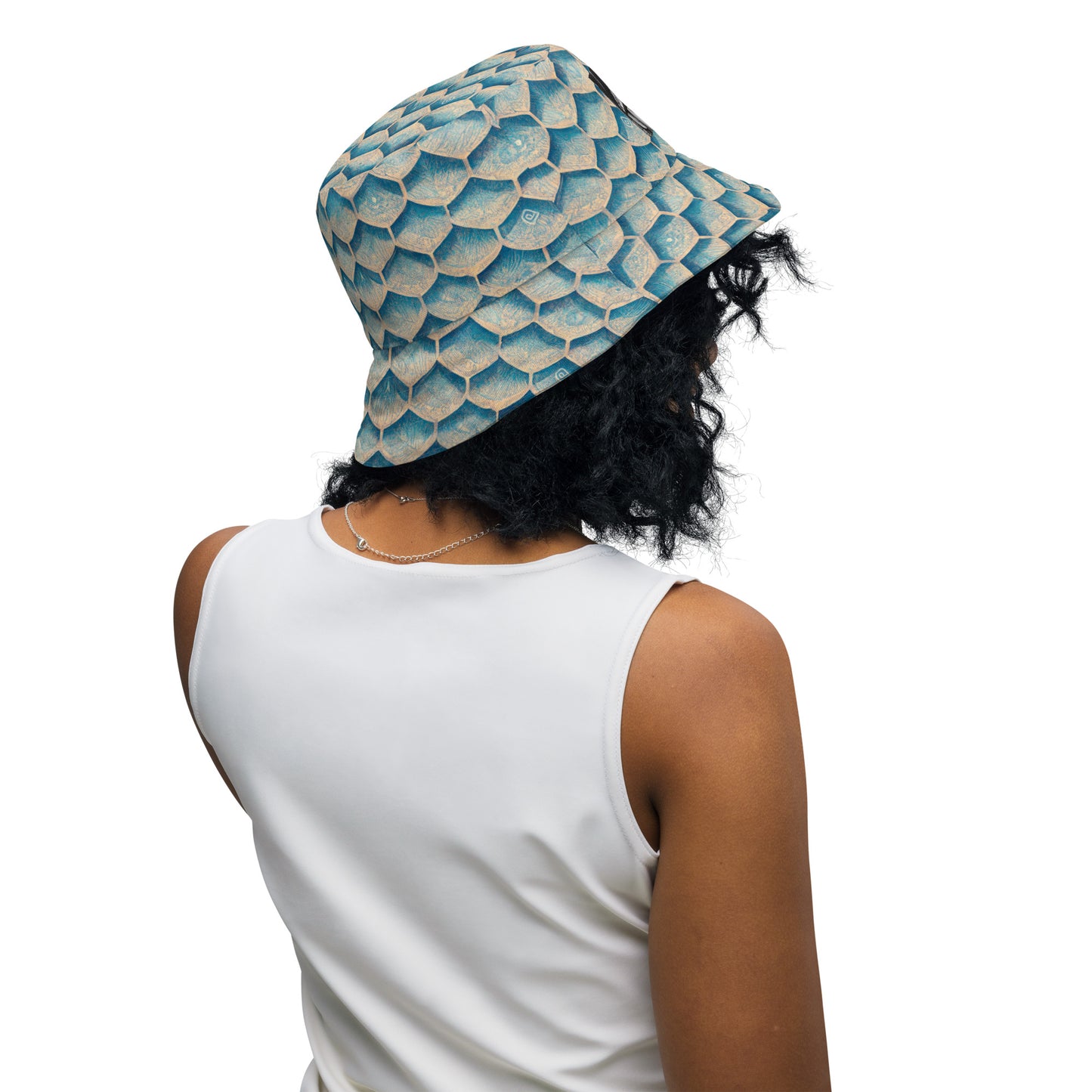 Seafoam Scales Reversible bucket hat