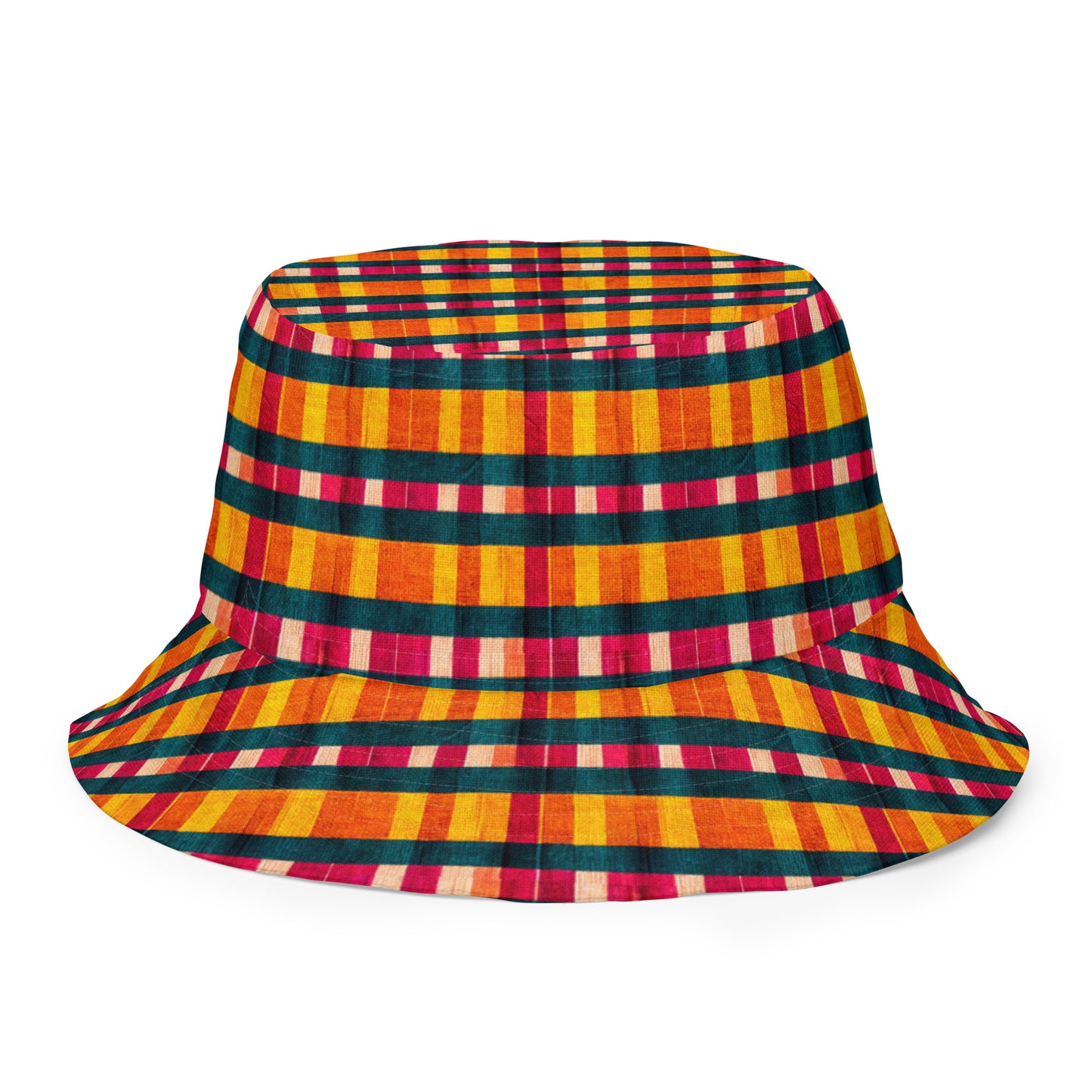 Tropical Fiesta Plaid Reversible bucket hat