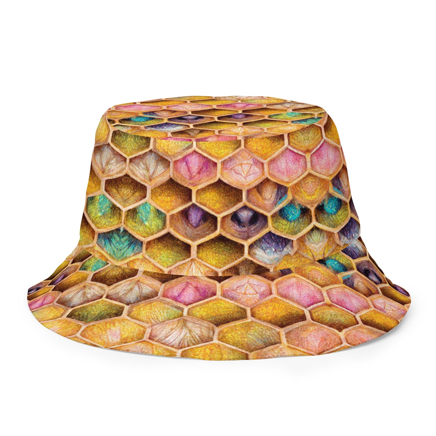 Rainbow Hive Radiance Reversible bucket hat