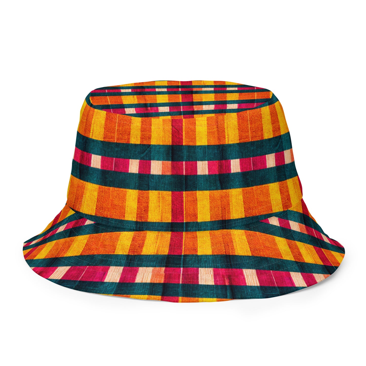 Tropical Fiesta Plaid Reversible bucket hat