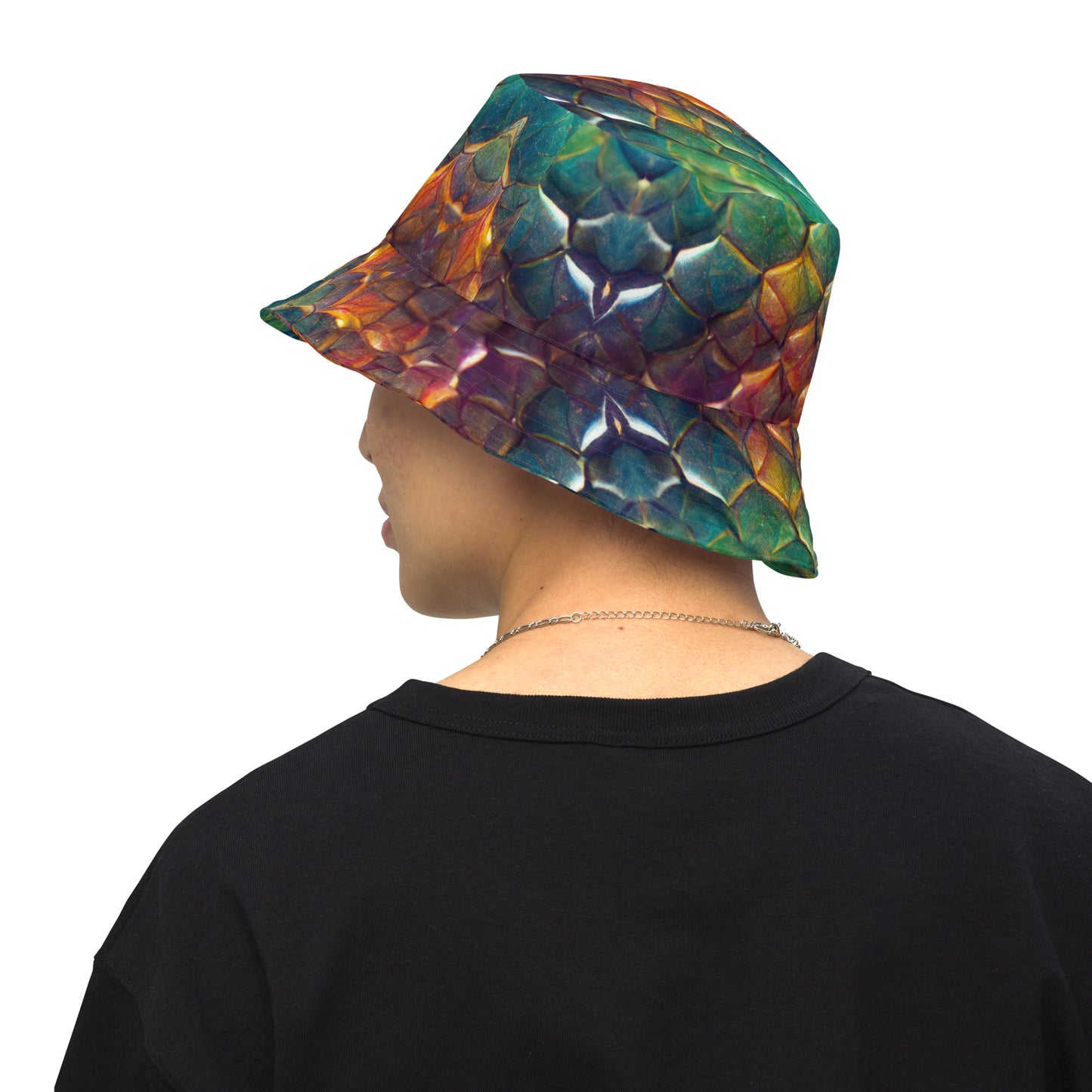 Prismijimmy, the Rainbow Guardian Dragon Reversible bucket hat