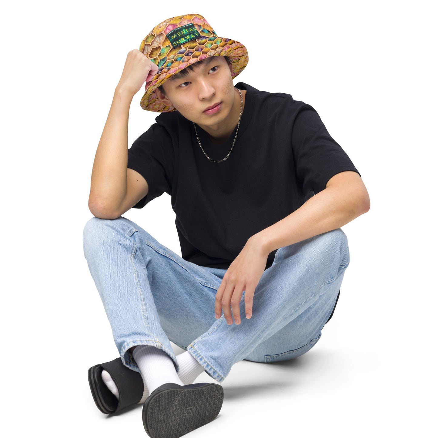 Rainbow Hive Radiance Reversible bucket hat