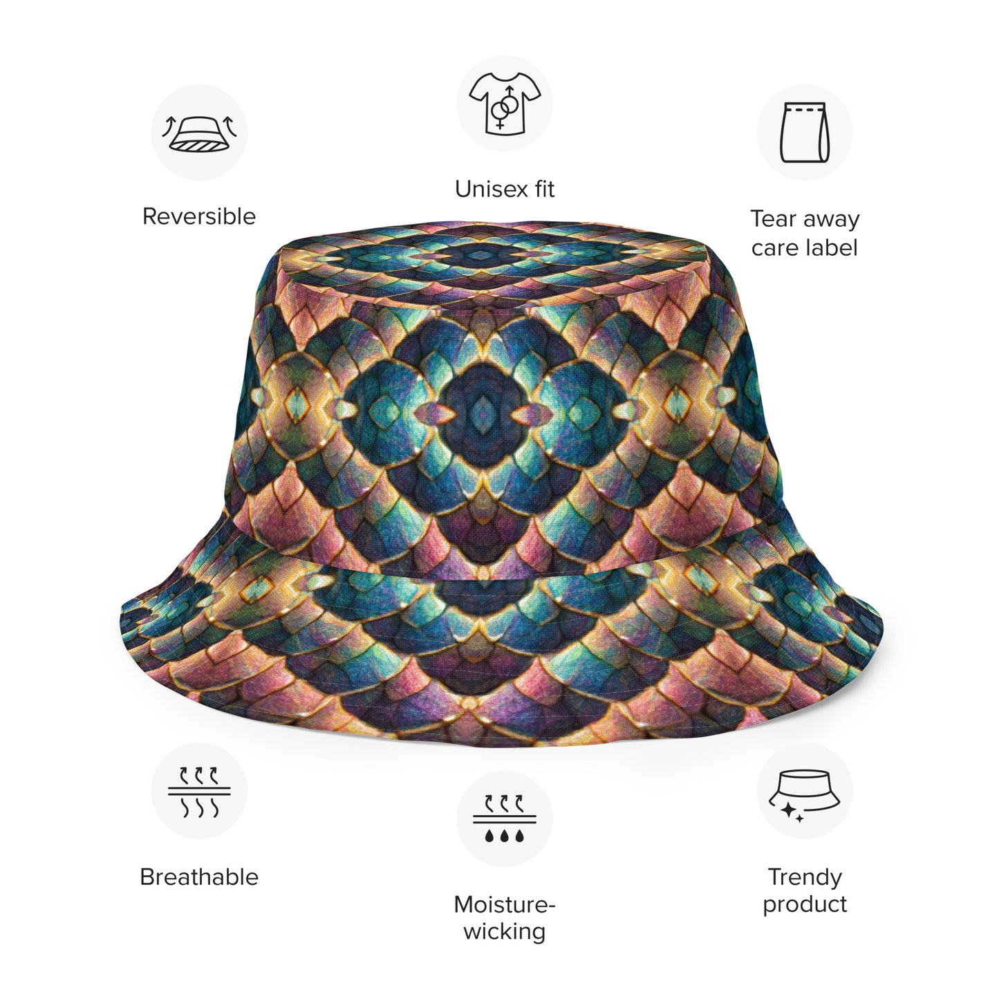 Joannesong, the Prismatic Wilderness Muse Reversible bucket hat