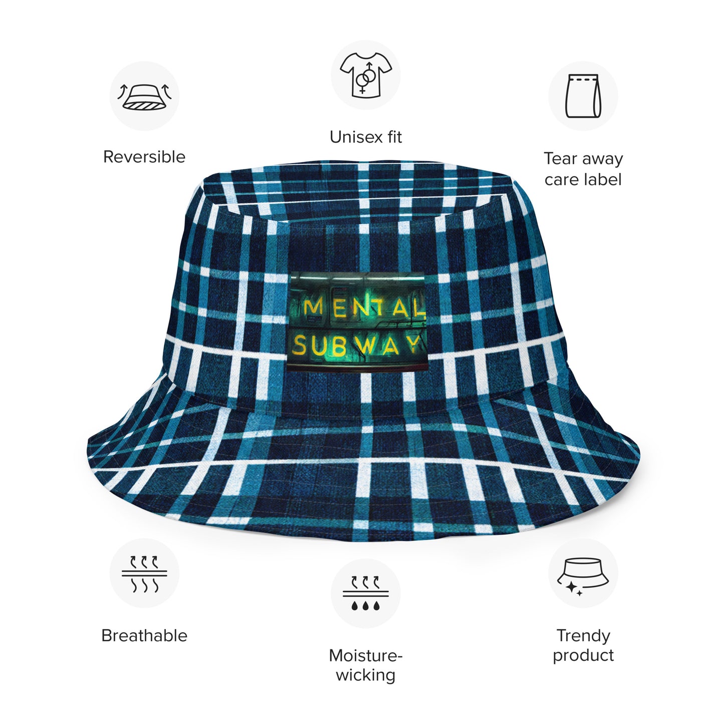 Royal Blue Scottish Heritage Reversible bucket hat