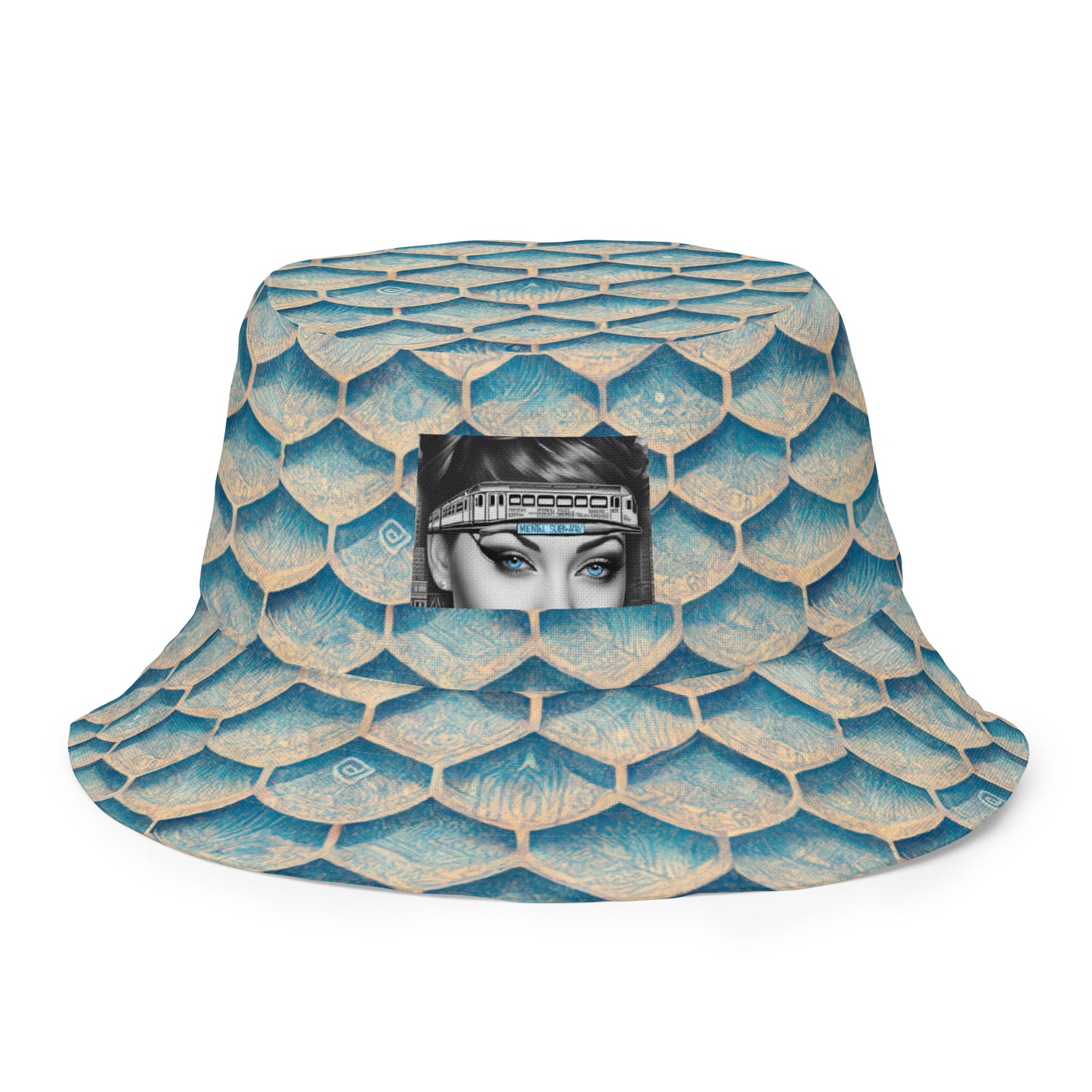 Seafoam Scales Reversible bucket hat