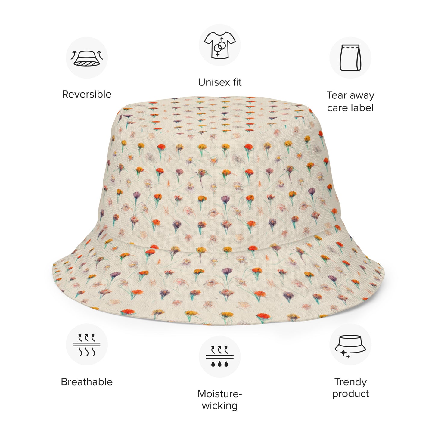 Sketches in Bloom Reversible bucket hat