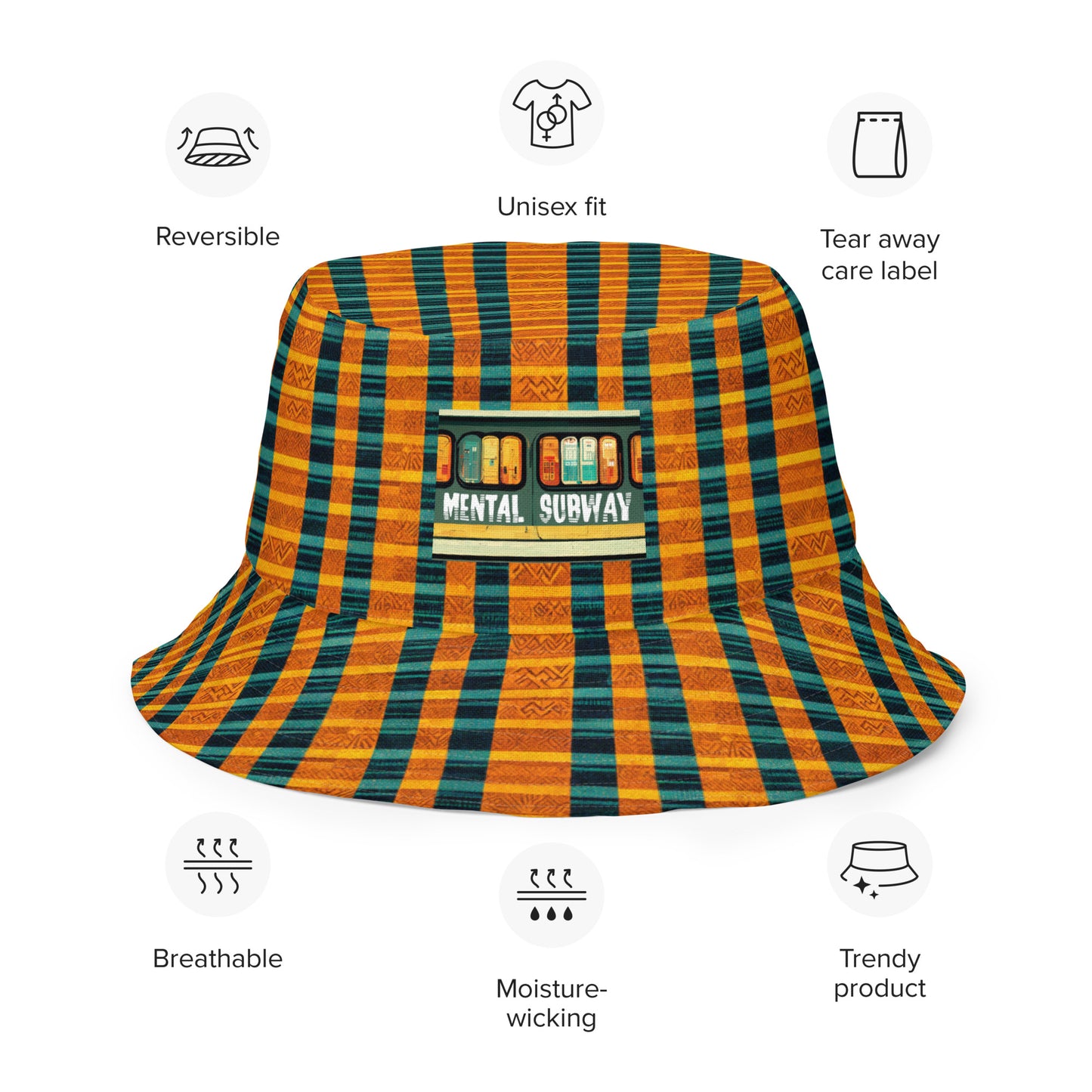 Sunset & Surf Reversible bucket hat
