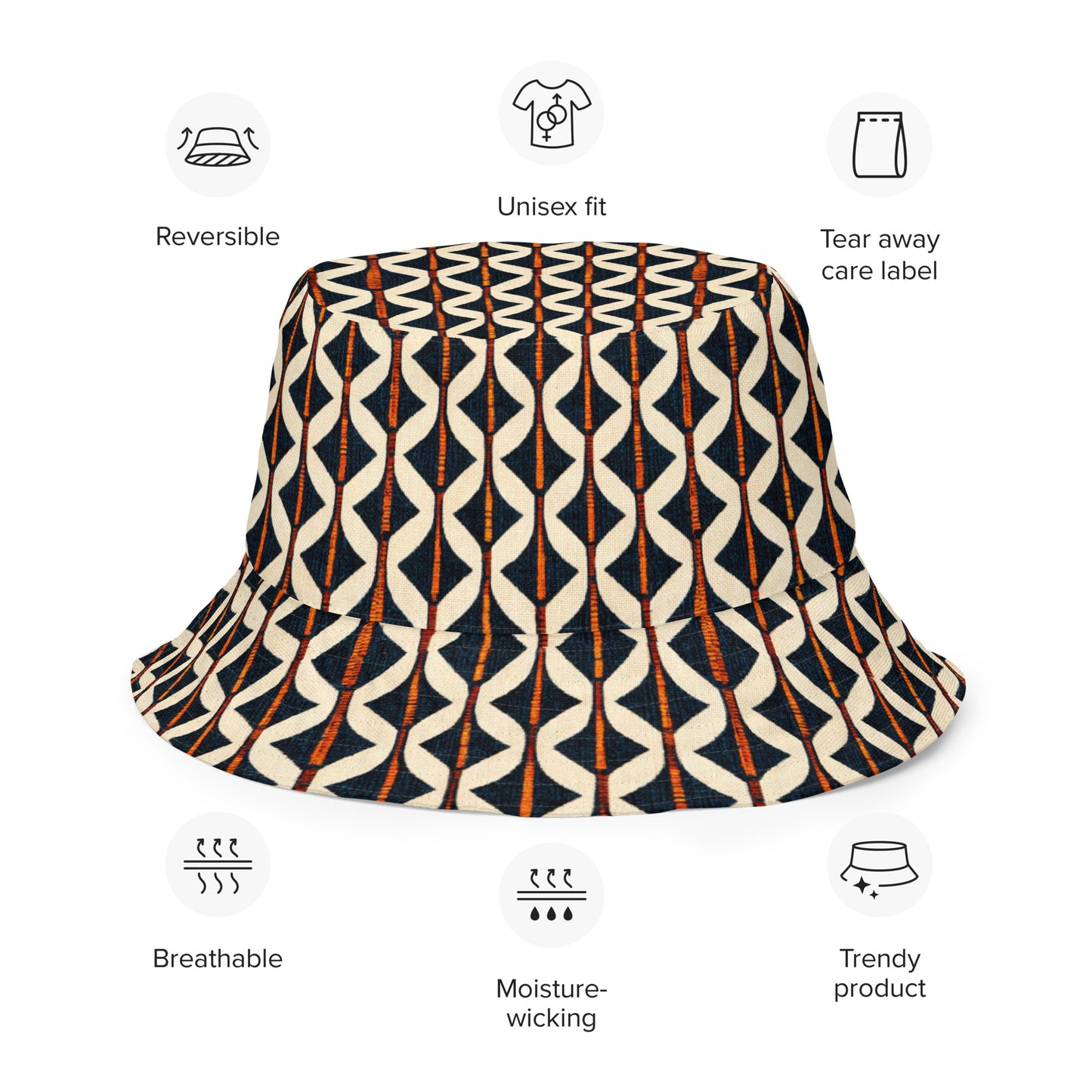 Tribal Tones In Harmony Reversible bucket hat