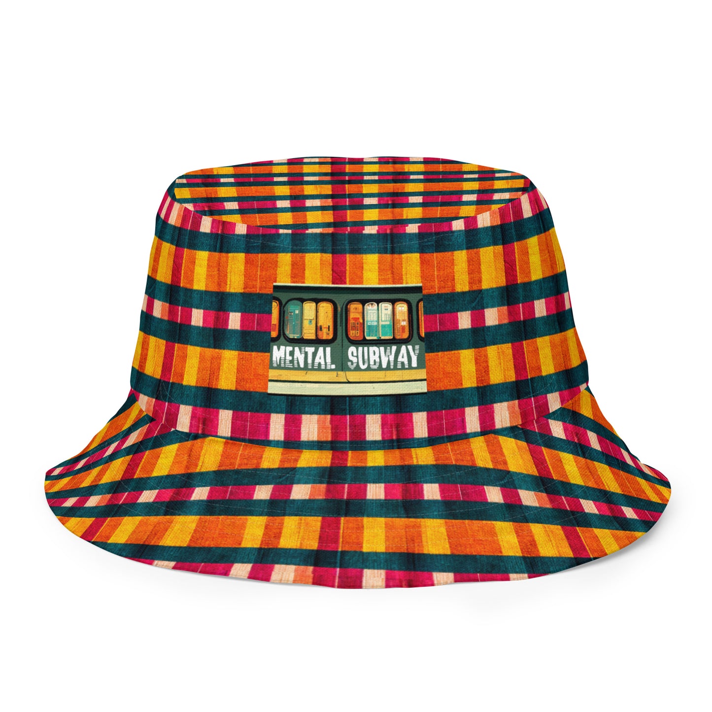 Tropical Fiesta Plaid Reversible bucket hat