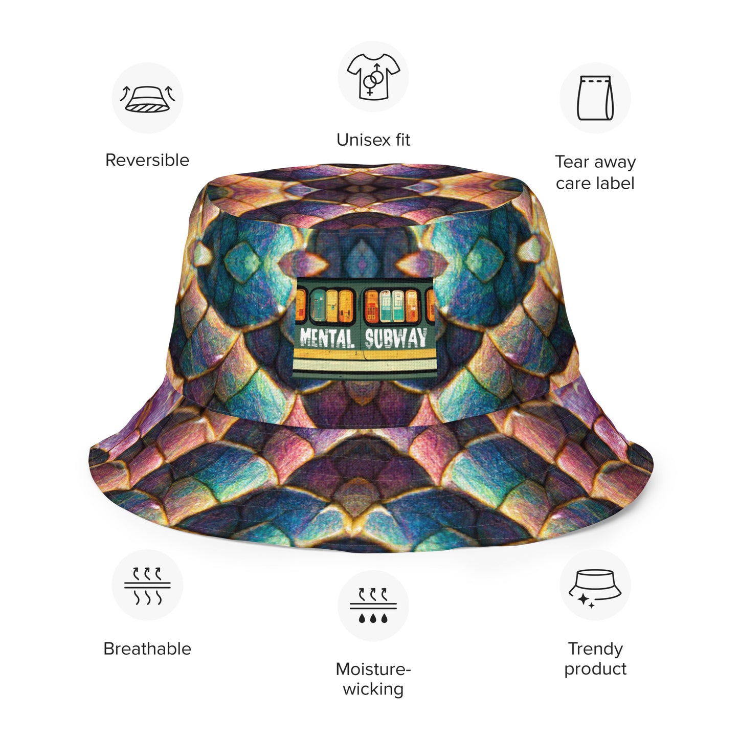 Joannesong, the Prismatic Wilderness Muse Reversible bucket hat