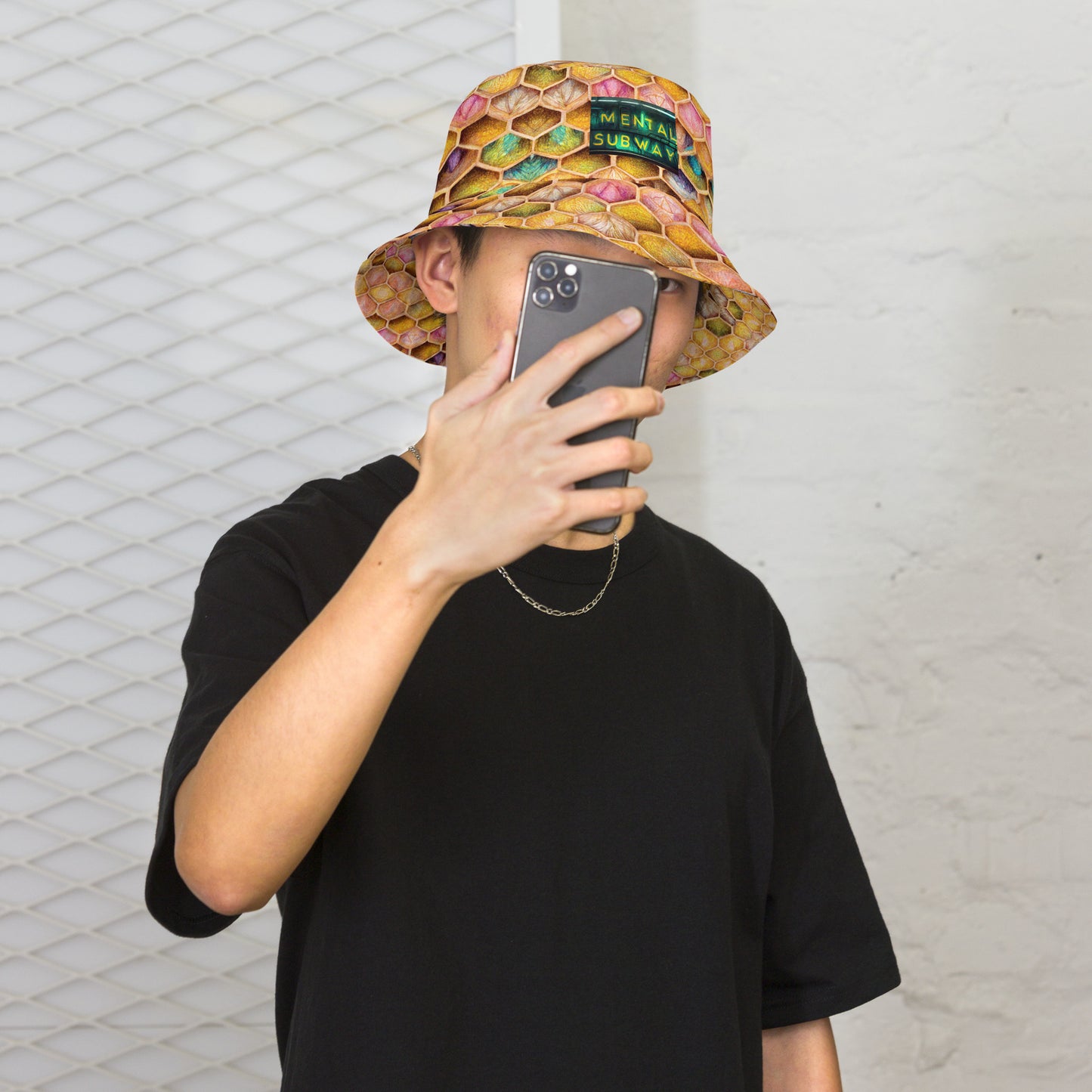 Rainbow Hive Radiance Reversible bucket hat