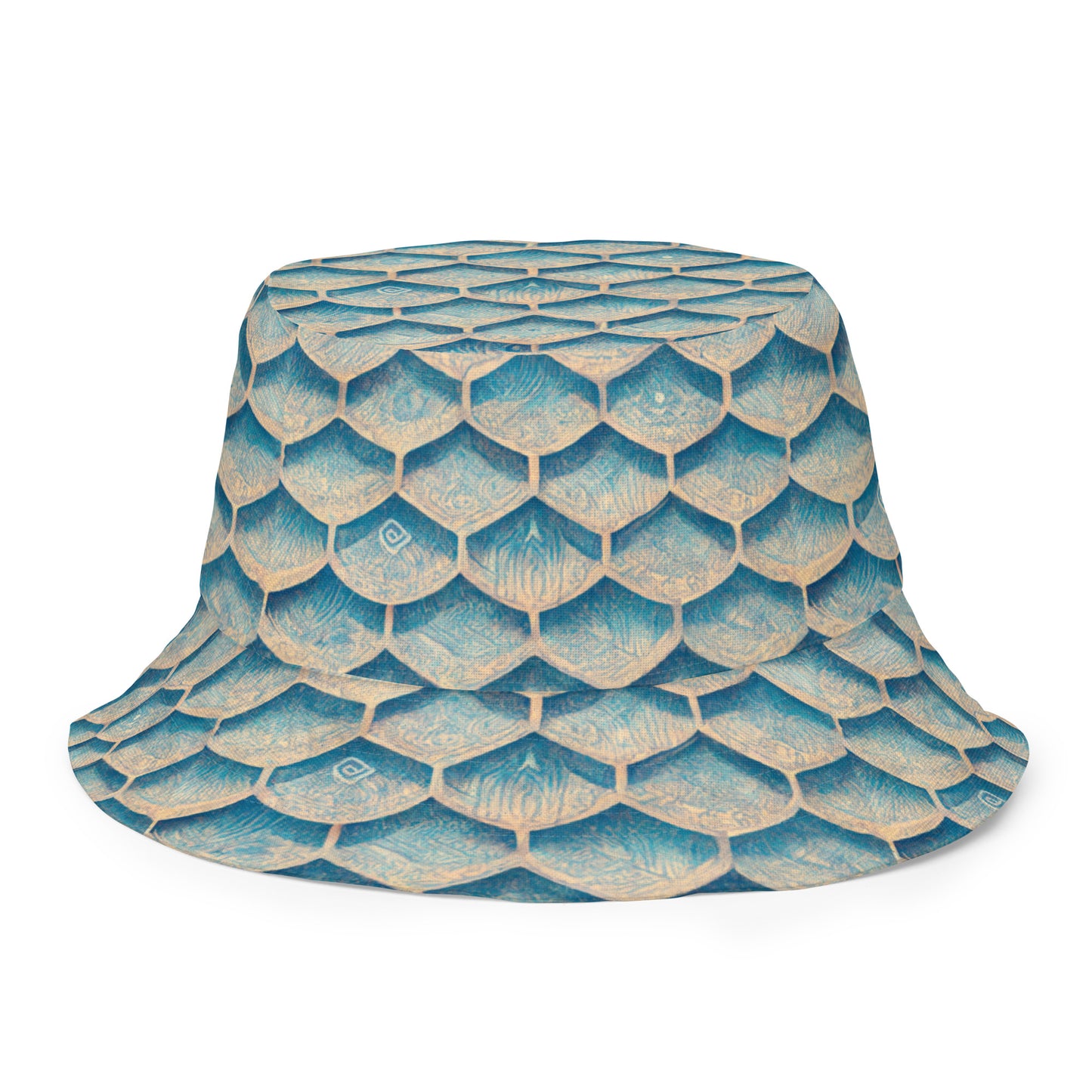 Seafoam Scales Reversible bucket hat