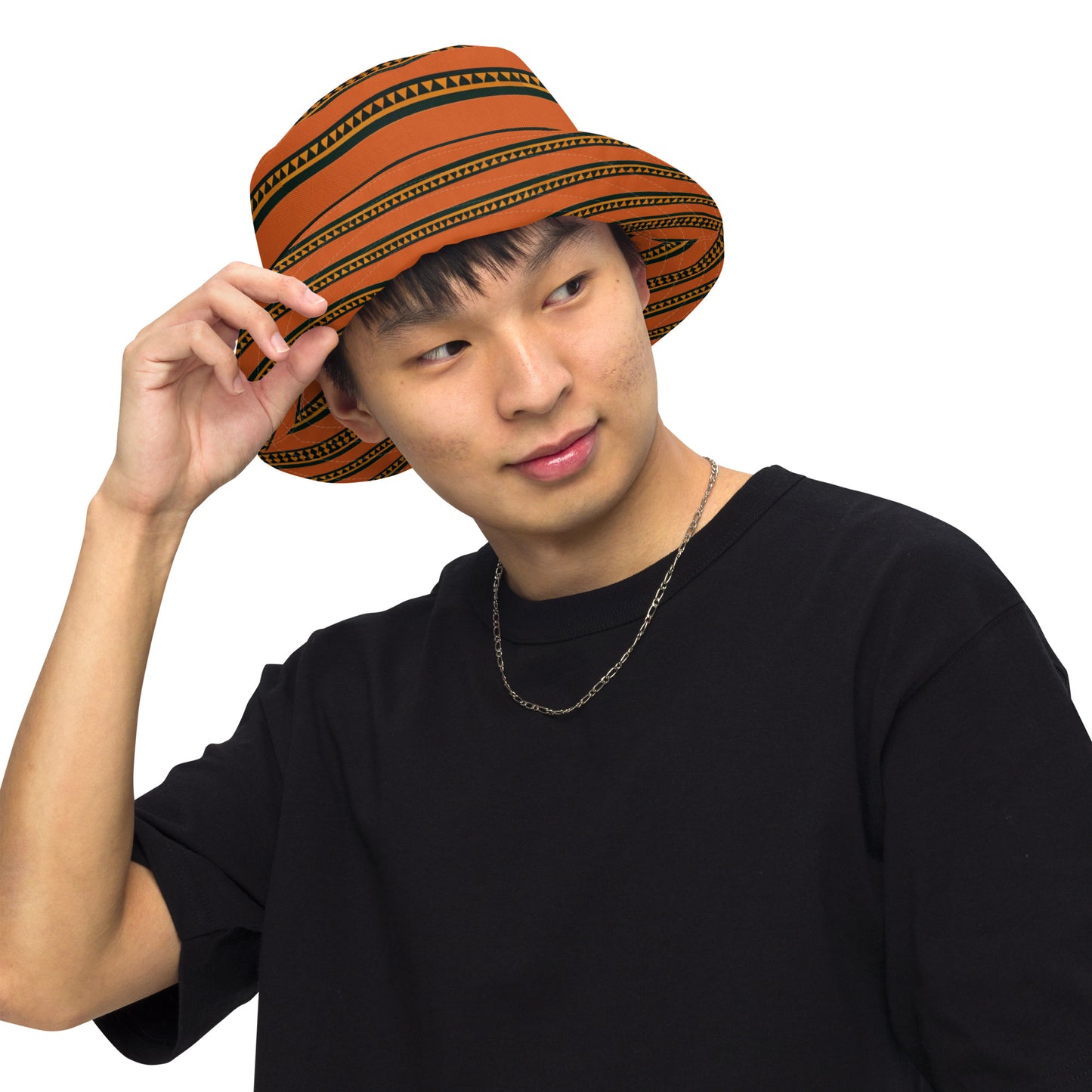 Timbuktu Tangerine Tapestry Reversible bucket hat