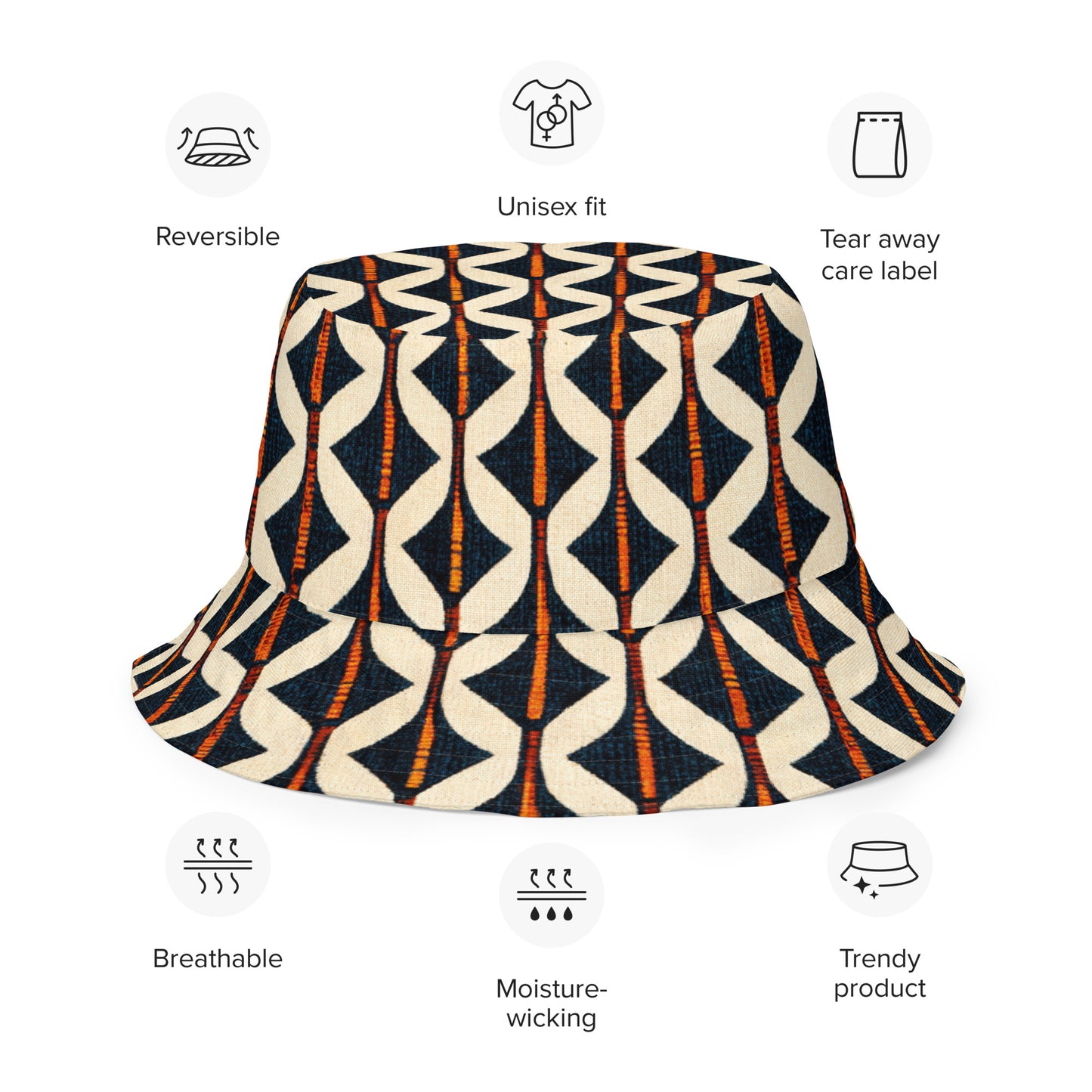 Tribal Tones In Harmony Reversible bucket hat