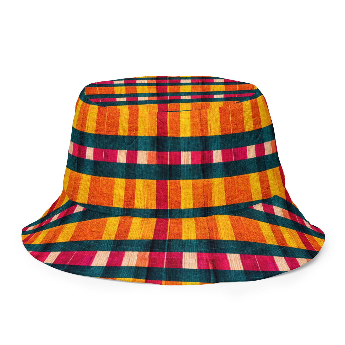 Tropical Fiesta Plaid Reversible bucket hat