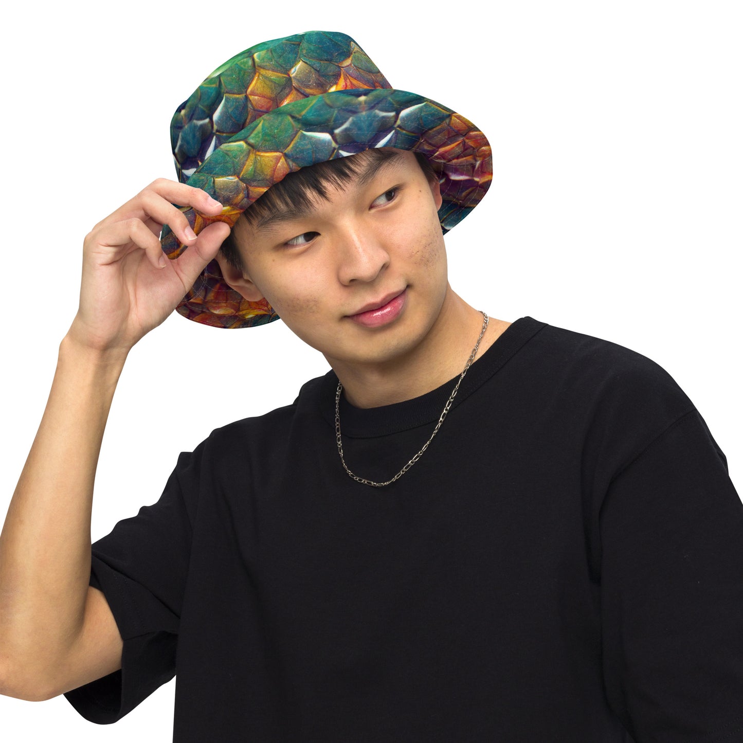 Prismijimmy, the Rainbow Guardian Dragon Reversible bucket hat