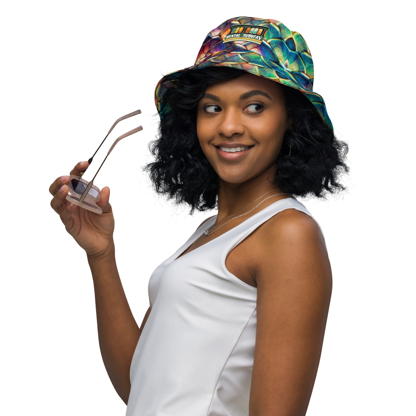 Margonithia, the Glittering Rainbow Sovereign Reversible bucket hat