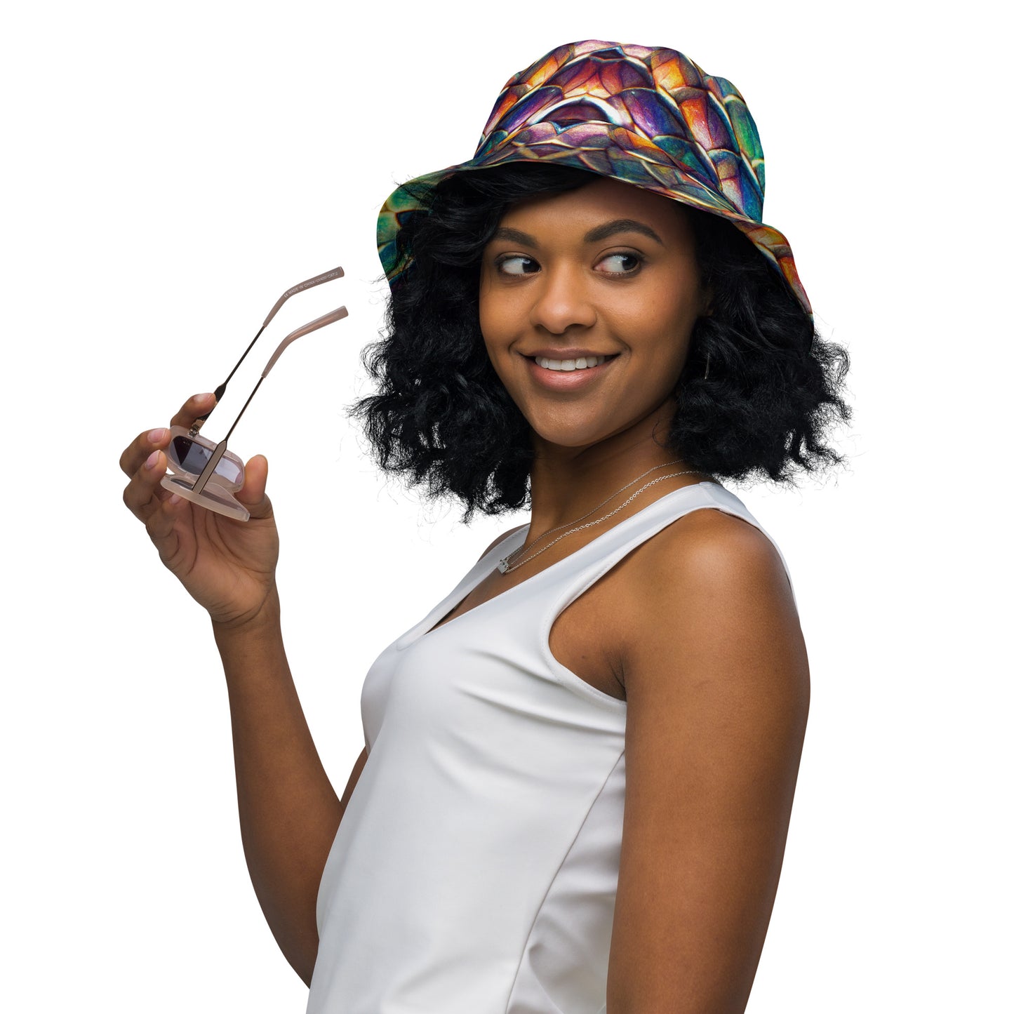 Margonithia, the Glittering Rainbow Sovereign Reversible bucket hat