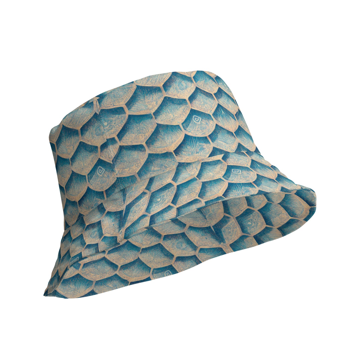 Seafoam Scales Reversible bucket hat