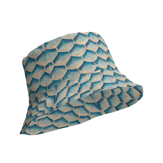 Seafoam Scales Reversible bucket hat