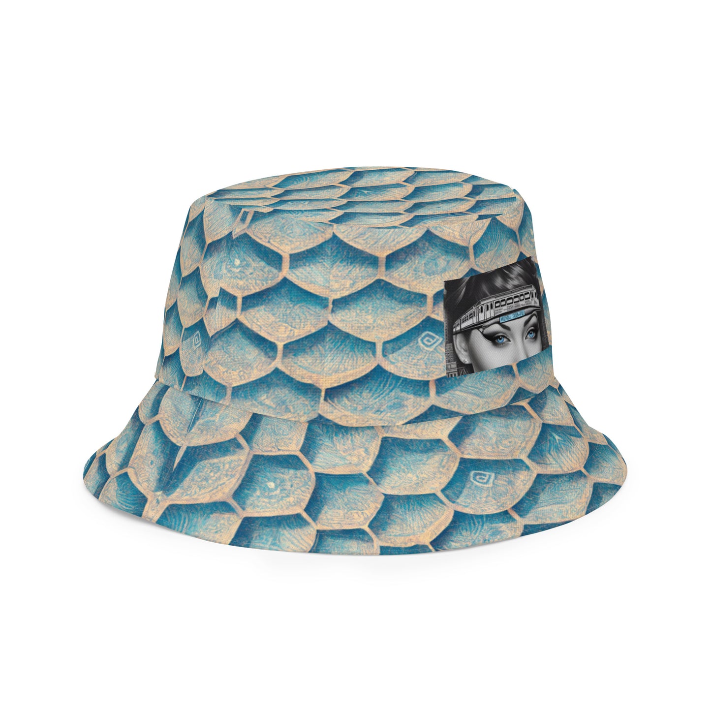 Seafoam Scales Reversible bucket hat