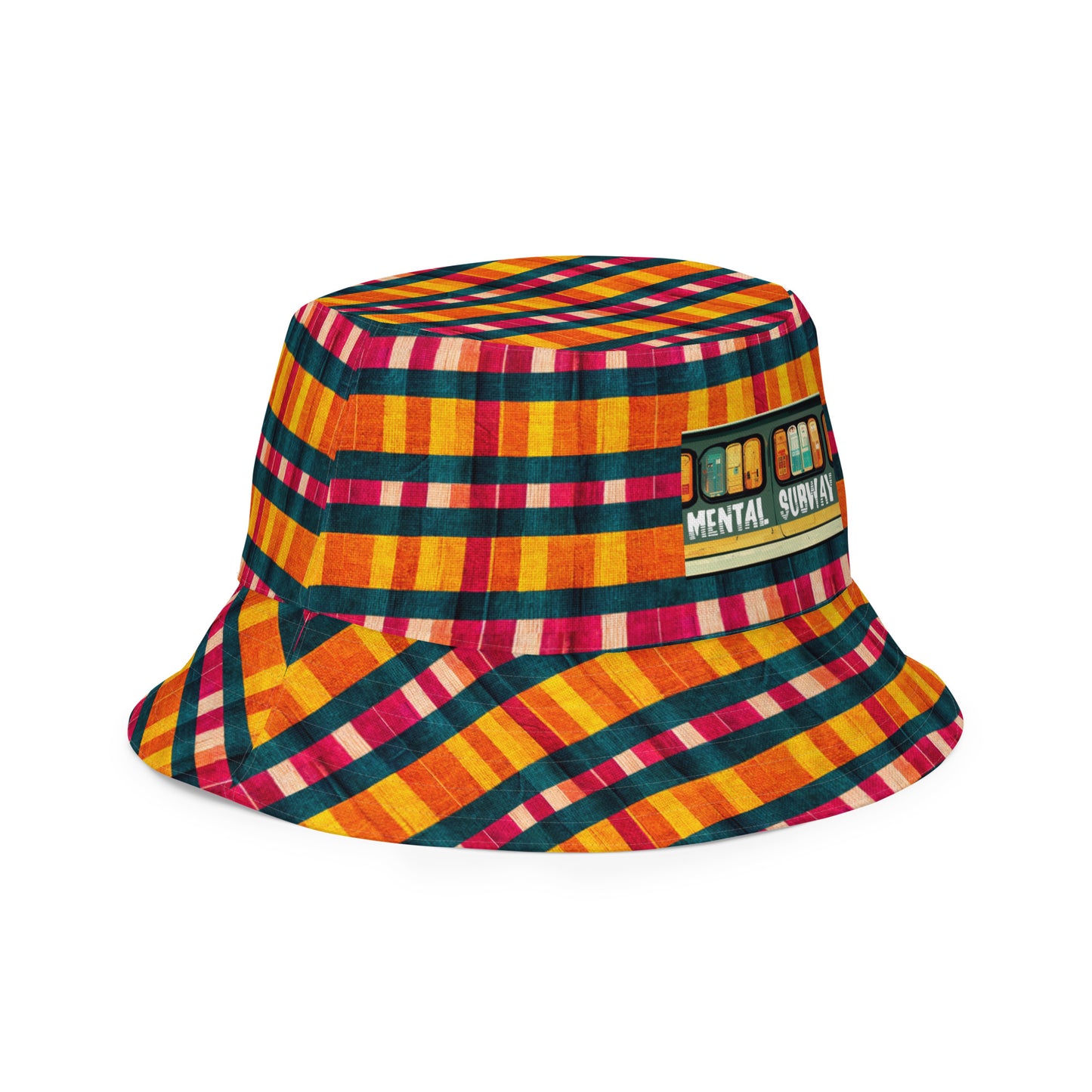 Tropical Fiesta Plaid Reversible bucket hat