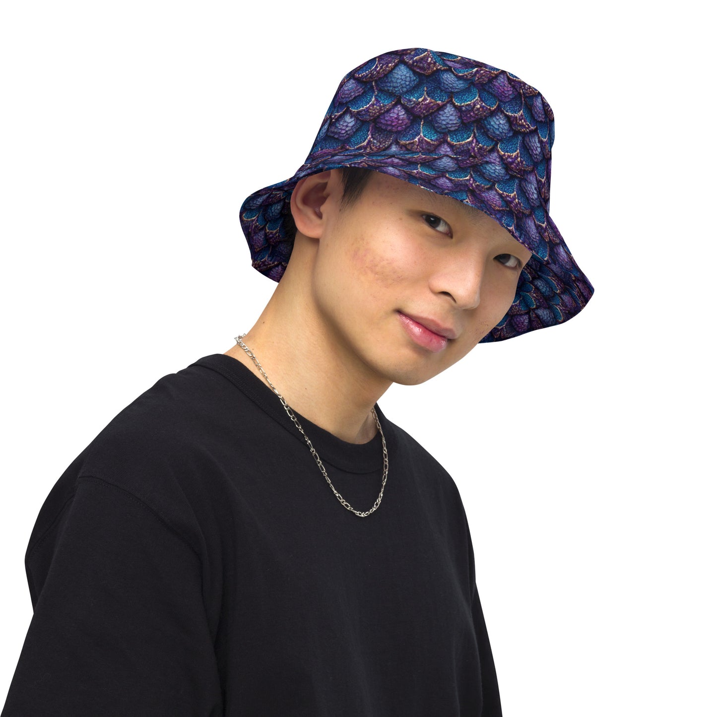 Luminosa, the Radiant Amethyst Drakon Reversible bucket hat