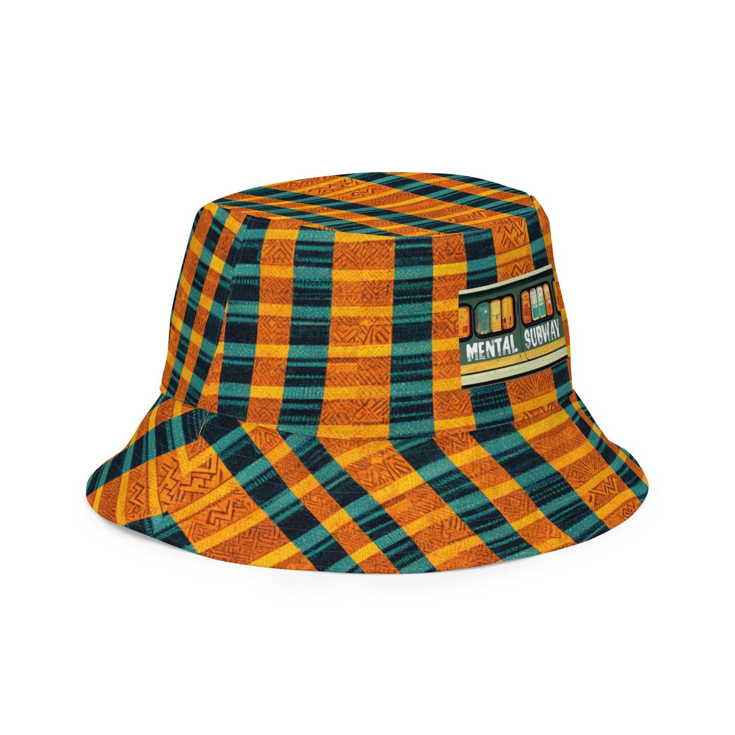 Teal & Tangerine Tapestry Reversible bucket hat