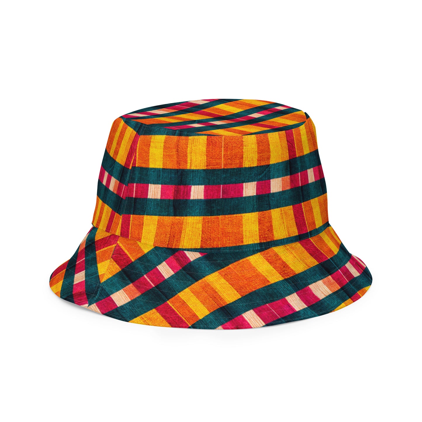 Tropical Fiesta Plaid Reversible bucket hat