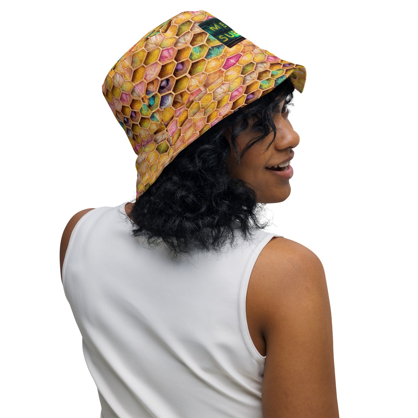 Rainbow Hive Radiance Reversible bucket hat